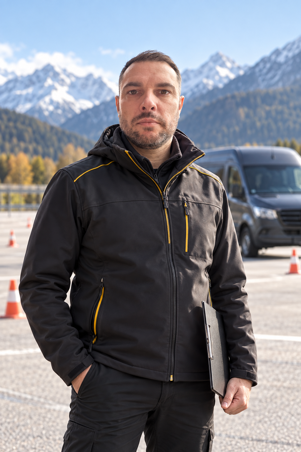 Ritratto elaborato di Edy Orlarei in abbigliamento da istruttore